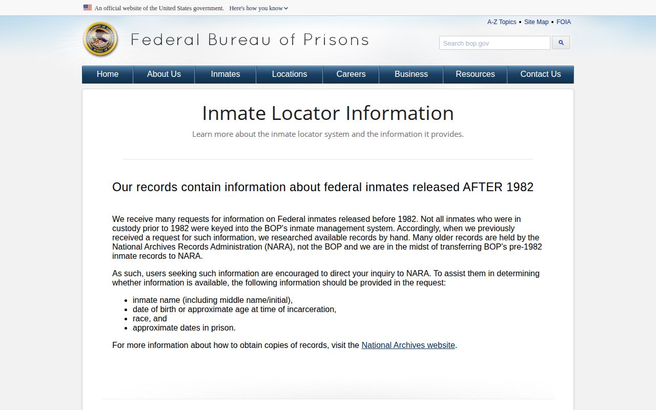 BOP federal release record explanation for Ouray County transfer cases